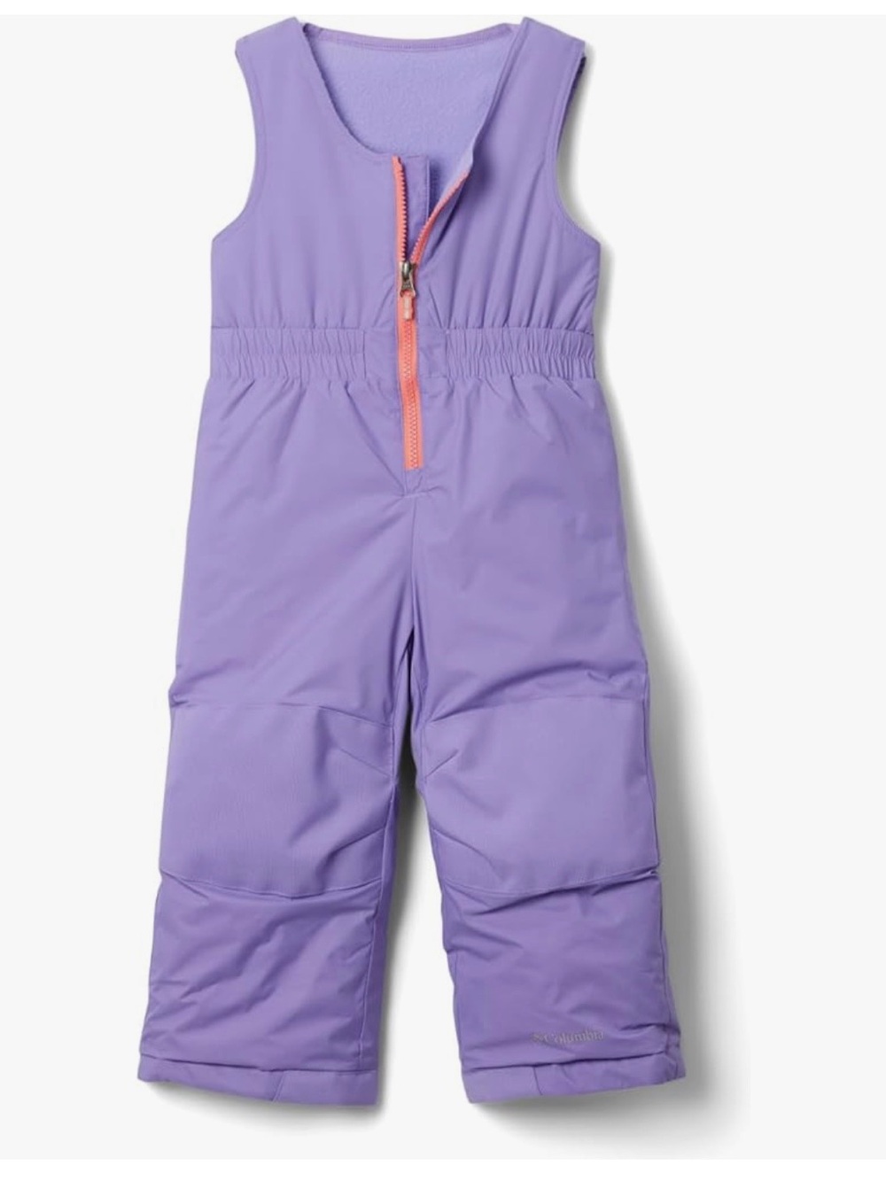 Columbia Paisley Purple Kids Snow Bib with Bright Orange Zipper